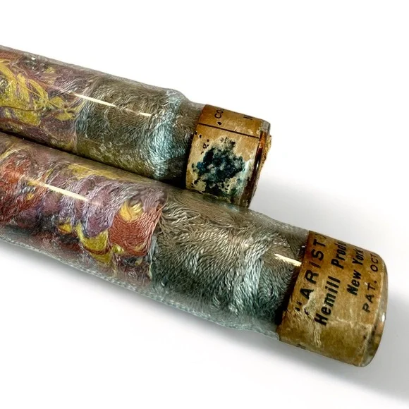 RARE 1925 Glass-Crystal Candle-Tapers Aristo Hemill Products NY Silk Thr… - Picture 5 of 7